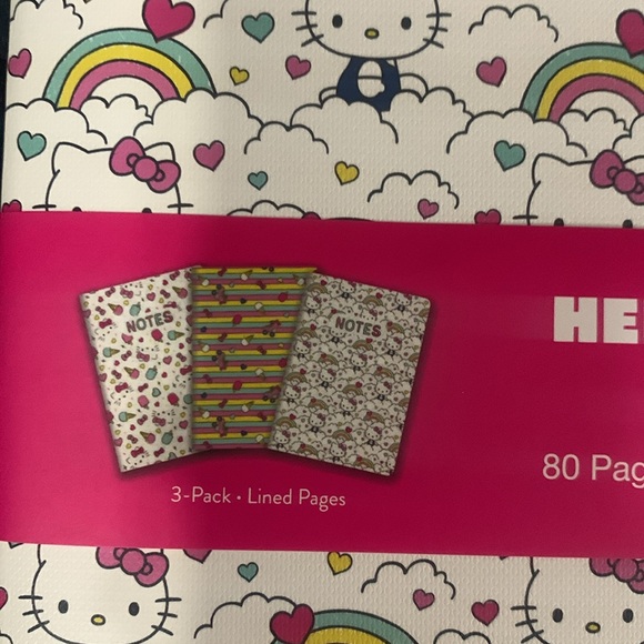 Sanrio Hello Kitty Set Of 3 Lined Pages Notebooks 80 Pages Each New In Package - Picture 12 of 14